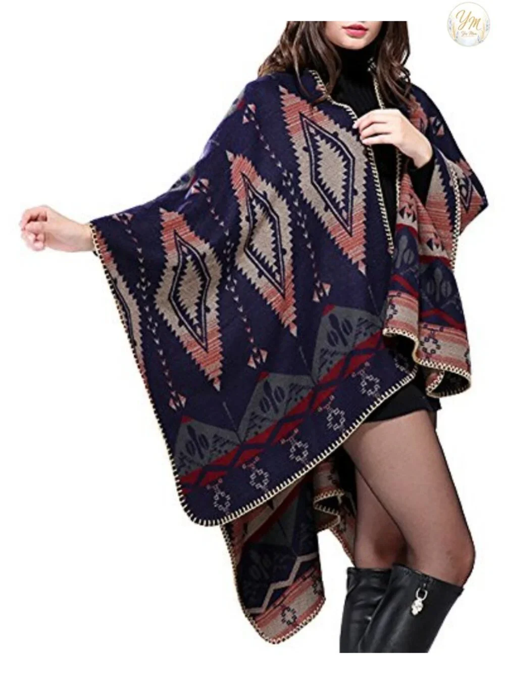 Pashmina Wrap Poncho Cape Ruana Cardigan Knit Throw Blanket